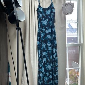 No Boundaries Blue Floral Maxi Dress